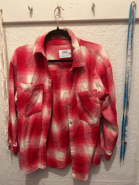 Zara Other - Zara Men’s Red and White Plaid Button-Down Shirt